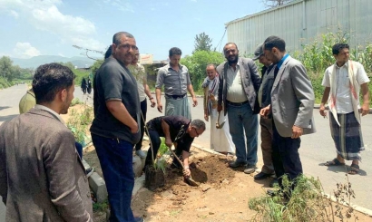 بالتعاون مع صندوق النظافة والتحسين بالمحافظة تشجير شارع صفر داخل الحرم الجامعي