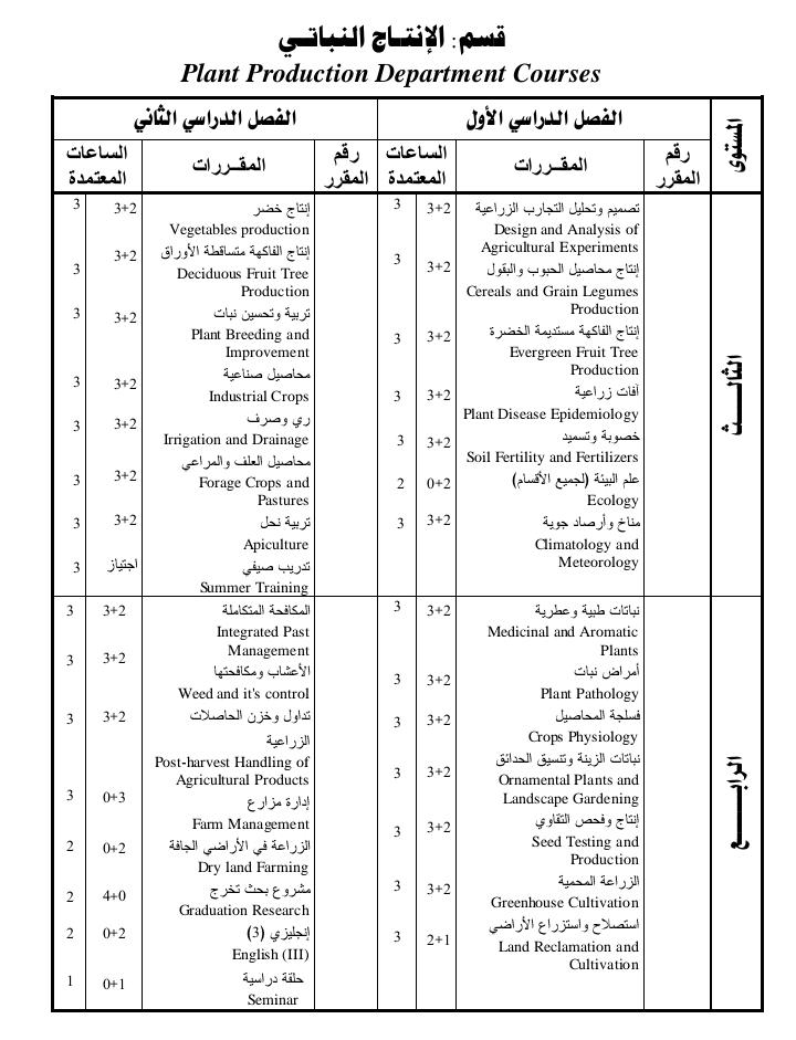 بكالوريوس الإنتاج النباتي