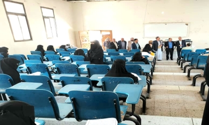 رئيس جامعة إب يتفقد سير الإختبارات النهائية بمركز الحاسوب وتقنية المعلومات